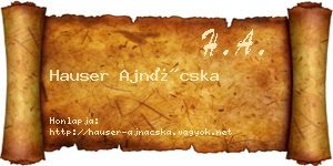 Hauser Ajnácska névjegykártya