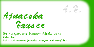 ajnacska hauser business card